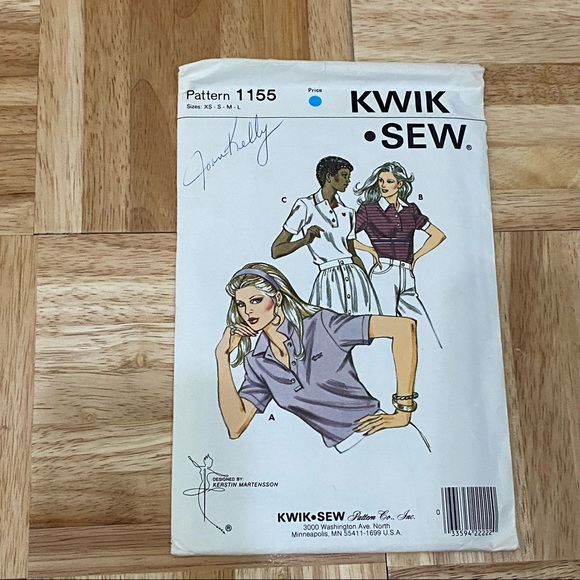 Vintage Sewing Patterns Stretch & Sew #2035 Caftan Kwik Sew #1155 Misses Shirt - Picture 4 of 5